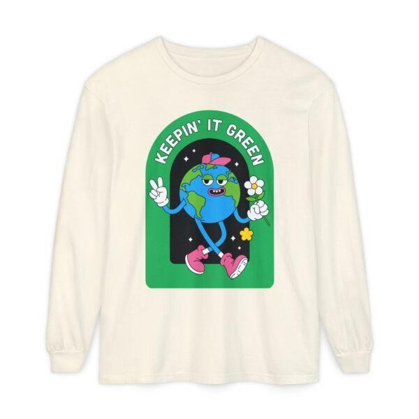 Eco-Friendly Graphic Tee: Keepin' It Green Unisex Long Sleeve Shirt, Casual Wear, Eco-Conscious Gift, Earth Day Apparel, Cute T-Shirt - Image 5
