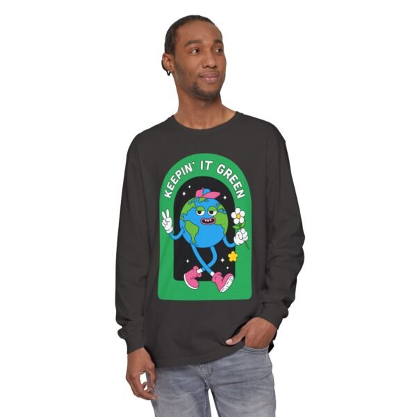 Eco-Friendly Graphic Tee: Keepin' It Green Unisex Long Sleeve Shirt, Casual Wear, Eco-Conscious Gift, Earth Day Apparel, Cute T-Shirt - Image 11