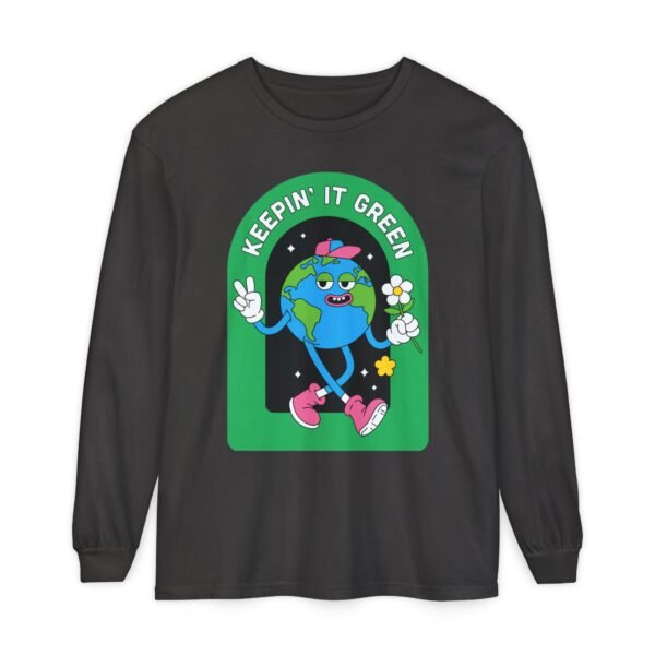 Eco-Friendly Graphic Tee: Keepin' It Green Unisex Long Sleeve Shirt, Casual Wear, Eco-Conscious Gift, Earth Day Apparel, Cute T-Shirt - Image 9